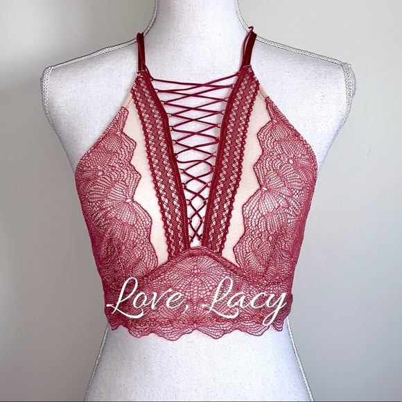 Victoria's Secret Other - Victoria’s Secret High Neck Lace Up Bralette